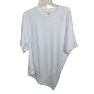 NWT J. Crew Pima Cotton Asymmetrical Ruched T-Shirt White Size XL